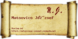 Matsovics József névjegykártya