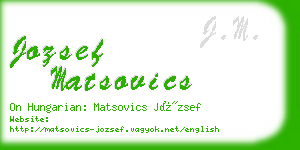 jozsef matsovics business card